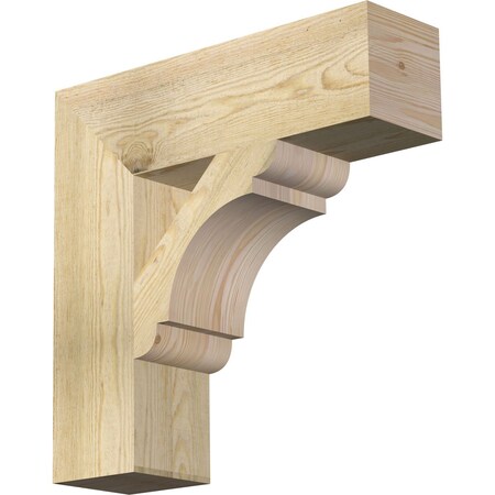 Ekena Millwork Olympic Block Rough Sawn Bracket, Douglas Fir, 6"W x 22"D x 22"H BKT06X22X22OLY05RDF